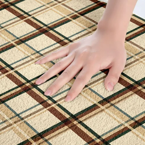 Miniatura 3 de Feelyou Beige Brown Bathroom Rugs Abstract Geometric Bath Mats Modern Art Bathroom Accessories Floor Doormats 16"x24" Soft Microfiber