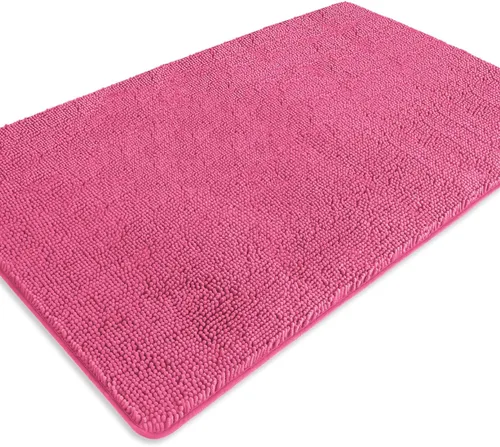 Miniatura 571 de Alfombra de baño pequeña de 12 x 18 pulgadas, lavable y absorbente, antideslizante, alfombra de baño de felpilla gruesa y suave para baño, ducha