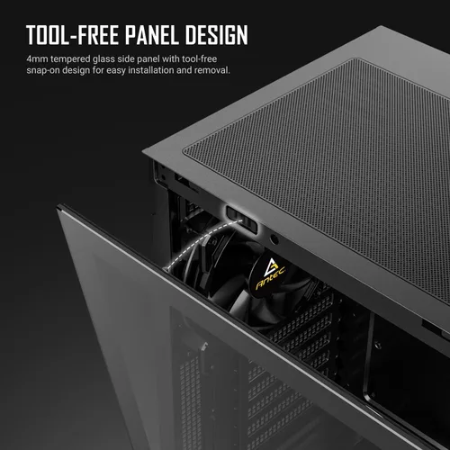 Miniatura 8 de Antec P30 AIR, 2 ventiladores PWM de 5.512 in y 1 ventilador PWM de 4.724 in y 2 ventiladores inversos PWM de 4.724 in incluidos, detalles de madera