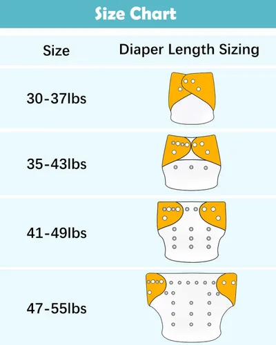 Miniatura 6 de babygoal Pañales de tela grandes, paquete de 13 para niños de 3 a 5 años, fundas de pañales de tela, paquete de 6 con 6 insertos y bolsa