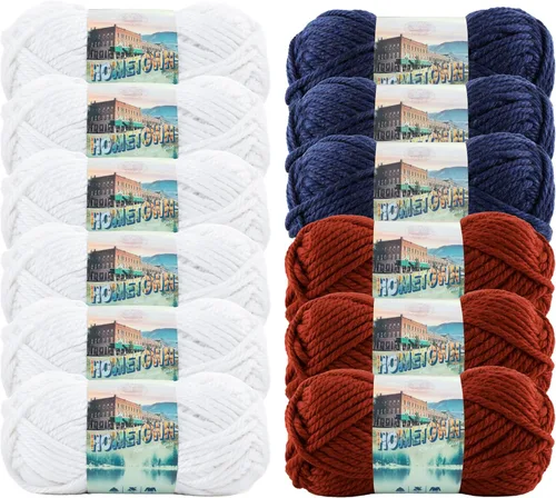 Miniatura 51 de Lion Brand Yarn Hometown - Ovillo de lana súper voluminoso para tejer, ganchillo y manualidades, 1 unidad, Phoenix Azalea