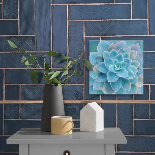 Miniatura 3 de Decoración de baño de suculentas azules, arte de pared enmarcado, moderno, popular, plantas de pared, impresiones en lienzo, decoración de pared