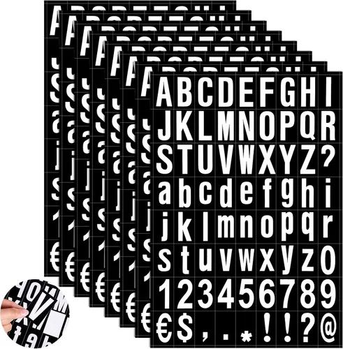 Miniatura 12 de Zonon 8 hojas de pegatinas de números para buzón, kit de letras y números de vinilo autoadhesivo para buzón, letreros, ventana, puerta, automóviles