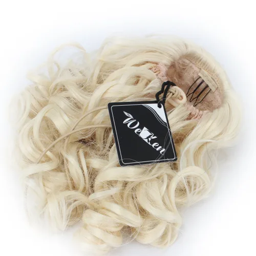Miniatura 9 de Postizo de cabello sintético rizado, medida media y larga, de Weken, Negro