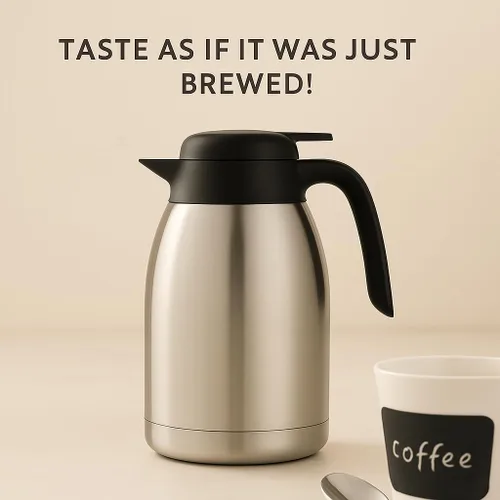 Miniatura 8 de Heritage66 Jarra térmica para café con cepillo de limpieza – 68 oz (2 L) dispensador de bebidas de acero inoxidable con aislamiento al vacío