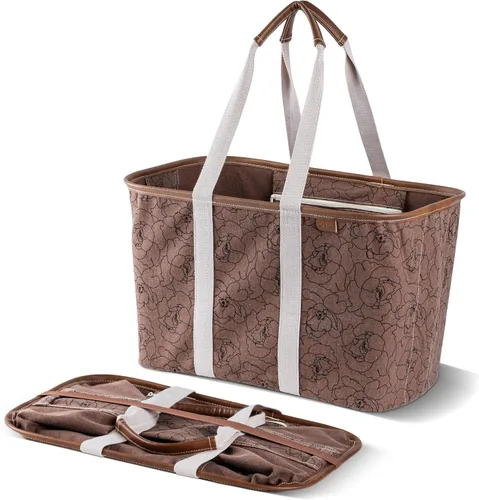 Miniatura 8 de CleverMade Collapsible LUXE Tote, 30L Foldable Grocery Shopping Bag, Reusable