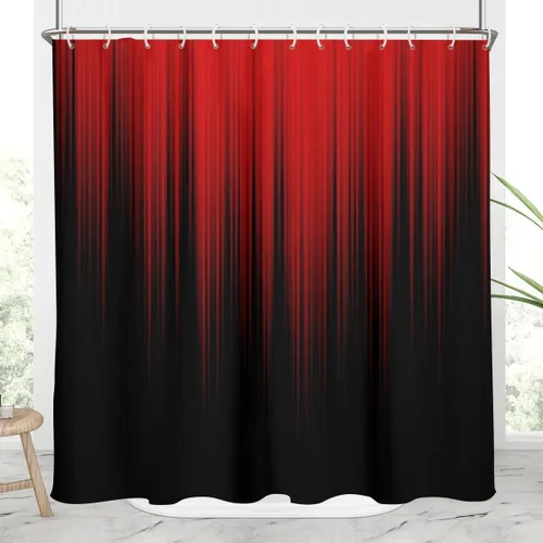 Miniatura 39 de AAtter - Cortina de ducha negra y gris con arte abstracto ombre gótico gótico estético para hombres, extra larga XL grande, de tela para decoración