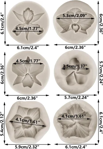 Miniatura 2 de Sijiangmold Molde de silicona de flor de hibisco, orquídea de hibisco, moldes de fondant, molde de caramelo de flores de plumeria, molde