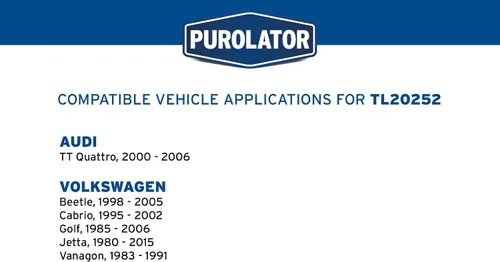 Miniatura 6 de Purolator TL20252 PurolatorTECH Filtro de aceite con acoplamiento giratorio compatible con Volkswagen Jetta, Beetle, Golf, Vanagon, Cabrio y Audi TT