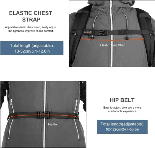 Miniatura 7 de MOUNTAINTOP 30L Hiking Backpack,Men Women Camping Backpack,Lightweight Trekking Travel Backpacks for Climbing Skiing Cycling
