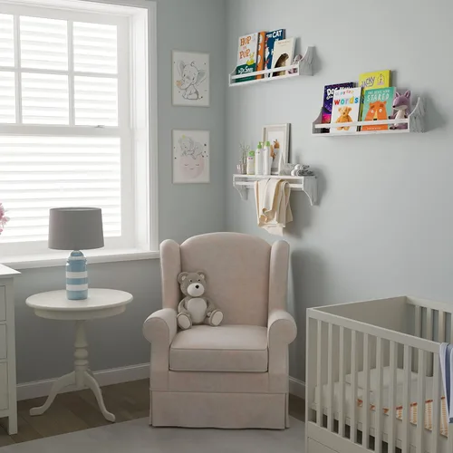 Miniatura 2 de Angel - Estantes flotantes de 30 pulgadas para decoración de pared, estante de almacenamiento de juguetes y estantes de libros para guardería