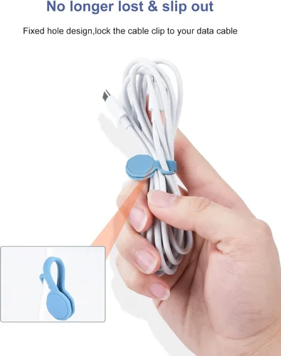 Miniatura 4 de 6 PCS Bridas Magnéticas de Silicona para Cables, Clips para Cables Organizador de Cordones [1S] Gestión de Cables de Cordones, Organizador Magnético