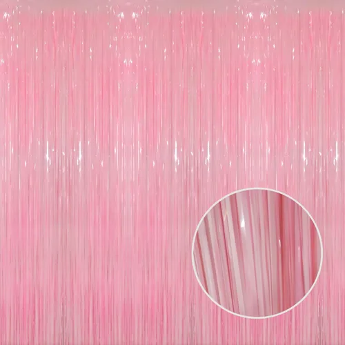 Miniatura 26 de GOER - Cortinas de tiras metálicas/oropel para fiestas, telón de fondo para fotos, Halloween, cumpleaños, decoración de bodas, de 3.2 x 9.8 pies