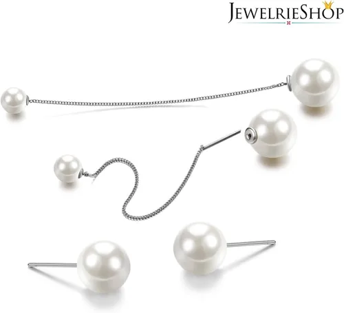 Miniatura 2 de JewelrieShop Aretes de perlas sintéticas, hipoalergénicos, colgantes para mujer