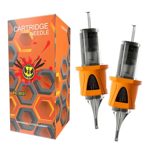 BIGWASP - Agujas de cartucho para tatuaje de energía 50 piezas surtidas, con borde para dedos, aguja redonda para delinear 0.30mm, mixtas #10 Bugpin