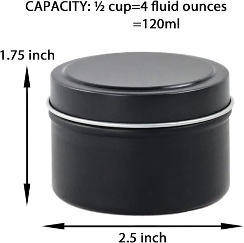 Miniatura 3 de EricX Light Lata de vela de 24 piezas, 4 oz, para hacer velas, negro