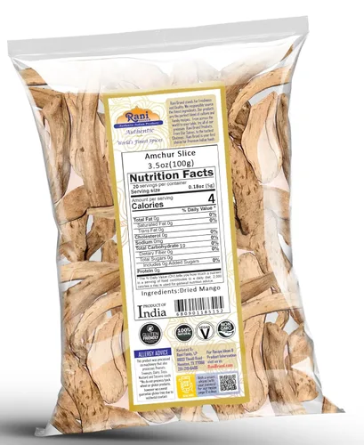 Miniatura 2 de Rani Amchur (Mango) - Rebanadas enteras secas de 3.5 onzas (3.53 oz) ~ Todo natural, origen indio, sin color, apto para gluten, vegano, sin OMG, sin