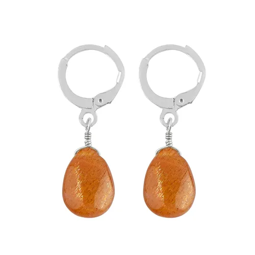 Miniatura 84 de Aretes de aro de cristal afganita natural Piedras afganas de alto grado Aretes chapados en plata Gota lisa Joyas de piedras preciosas hechas