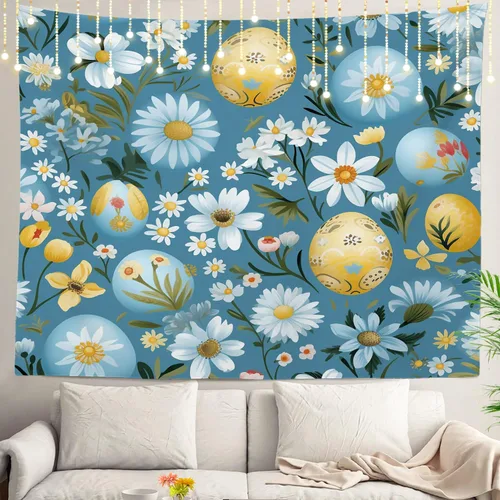 Miniatura 107 de Shrahala Tapiz de pared con paisaje de lago de otoño, bosque amarillo, para colgar en la pared, tapiz grande, decoración de fibra de poliéster