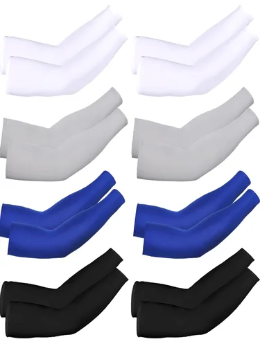 Miniatura 12 de Mudder 8 Pairs UV Sun Protection Cooling Arm Sleeves for Men Women Youth Silk Compression Arm Cover Breathable Outdoors Sport Camouflaje