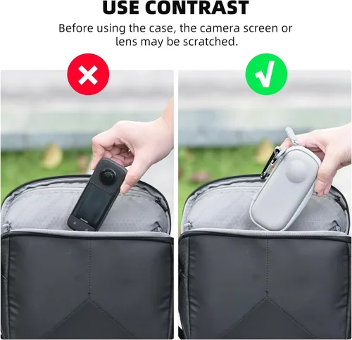 Miniatura 2 de BRDRC Funda de transporte para Insta360 X3, bolsa de almacenamiento portátil, funda protectora de lente, funda protectora de carcasa rígida de viaje