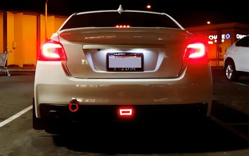Miniatura 4 de iJDMTOY Lente transparente con reflector rojo 3 en 1 luz antiniebla trasera LED completa compatible con Subaru Impreza WRX/STI, Crosstrek, función