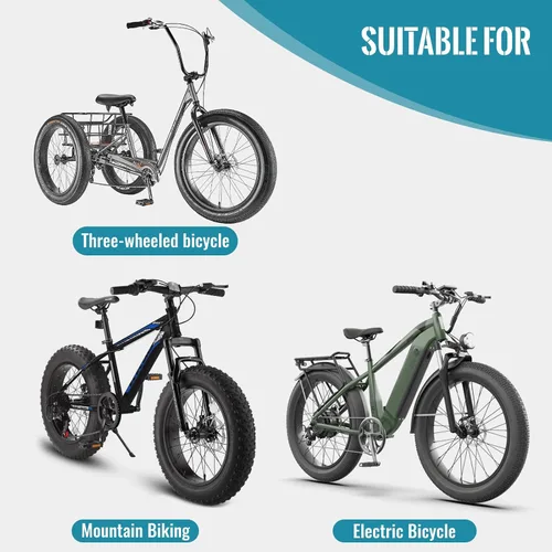 Miniatura 5 de Neumático de Reemplazo para Bicicleta de Llanas Anchas Hycline: Neumáticos Plegables MTB de Alto Rendimiento y Resistente al Desgaste de 26 x 4