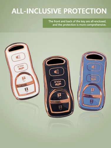 Miniatura 3 de ontto Funda para llavero de automóvil de TPU de 3 botones para Nissan Altima Maxima 350Z Armada Quest Sentra para Infiniti EX35 FX35 FX45 2002-2006