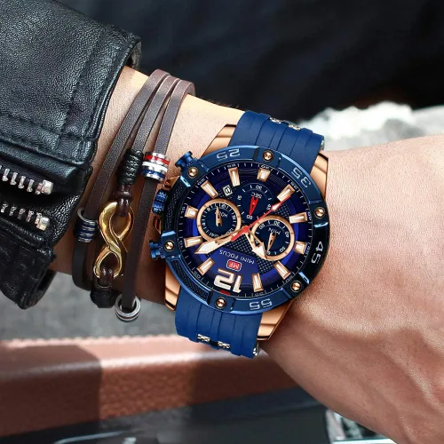 Miniatura 3 de Mini Focus Men Watch Casual Fashion Wrist Watches (ChronographWaterproofLuminousCalendar) Silicon Band Quartz Watches for Men