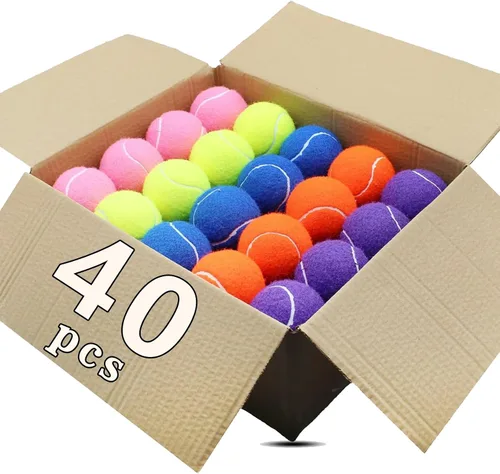 Miniatura 18 de Pelotas de tenis, paquete de 18 pelotas de entrenamiento con bolsa de malla para un fácil transporte, pelotas de práctica para perros y mascotas, 9