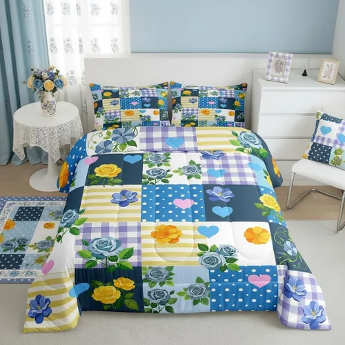 Miniatura 33 de Castle Fairy Rose Lipstick Bedding Set Elegant Quilted Comforter Set Twin Size,Women Cosmetic Duvet Insert with 1 Pillow Sham for Kids Boys Girls