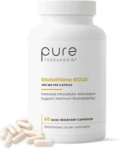 Pure Therapro Rx S-acetil glutatión oro 200 mg | 2 meses de suministro de cápsula resistente a los ácidos | Forma acetilada patentada de glutatión |
