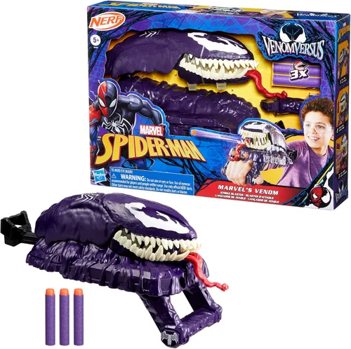Miniatura 10 de Marvel Spider-Man VenomVersus Marvel's Venom Strike Blaster, juguete NERF Spider-Man, juguetes de superhéroes para niños a partir de 5 años
