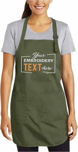 Miniatura 10 de TEEAMORE Delantales bordados personalizados para mujeres y hombres, añade tu texto de chef para parrilla de cocina, delantal personalizado