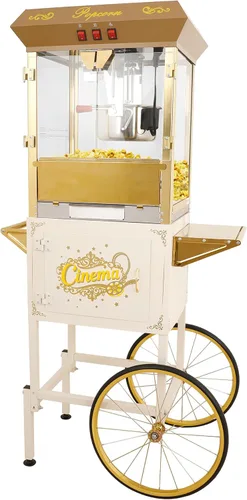Miniatura 14 de Máquina de carrito de palomitas de maíz de 16 onzas sobre ruedas, máquina de palomitas de maíz de 850 W para 64 tazas de palomitas de maíz por lote