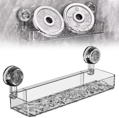 PUSKIU Organizador de ducha con ventosa 2025, estilo de lujo, ligero, con patrón glaciar, estante multifuncional para duchas de baño, cesta