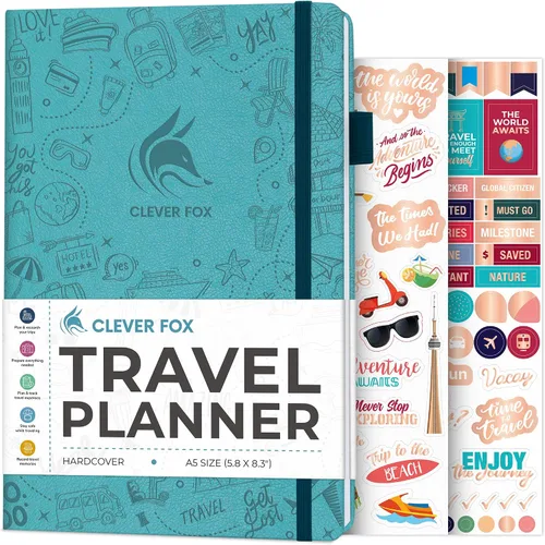 Miniatura 18 de Clever Fox Bolsillo para diario de viaje, organizador de itinerarios de vacaciones y viajes por carretera, diario de memoria de viaje, cuaderno
