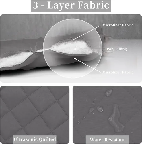 Miniatura 5 de Easy-Going - Juego de edredón reversible tamaño Queen Plus con 1 edredón y 2 fundas de almohada, colcha de cama suave, microfibra ligera resistente