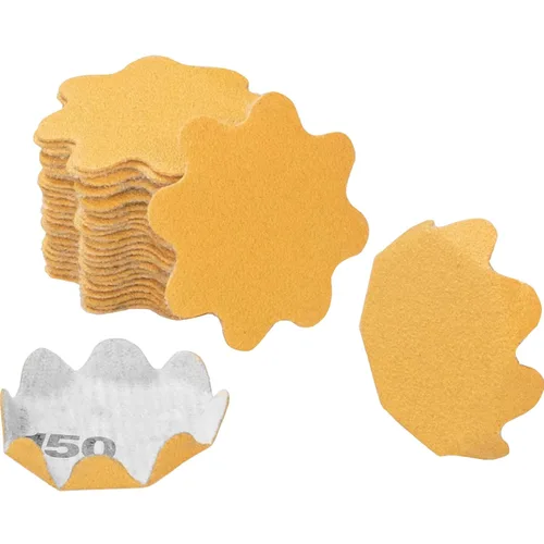 Miniatura 20 de Keystone Flex Edge Gold - Discos de lijado de gancho y bucle de 1 pulgada, papel de arena ondulado para lijadoras de cuencos y accesorios de lijado