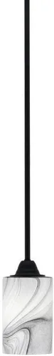 Miniatura 283 de Toltec Lighting Paramount - Mini colgante de 1 luz en acabado negro mate con cristal de arte perla de 7 pulgadas y estilo negro