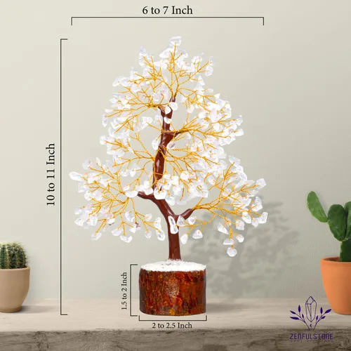 Miniatura 6 de Árbol de la vida de cuarzo transparente para decoración del hogar, la oficina y el escritorio, bonsái hecho a mano para claridad, energía positiva