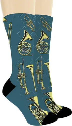 Miniatura 2 de Música Relacionados Regalos Instrumentos de Latón Calcetines Música Temática Regalos para Músicos Novedad Crew Calcetines