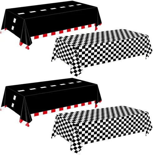 Miniatura 9 de Oigco Decoraciones para fiestas de béisbol, paquete de 4, manteles de plástico desechables para juegos y fiestas de cumpleaños, 54 x 108 pulgadas