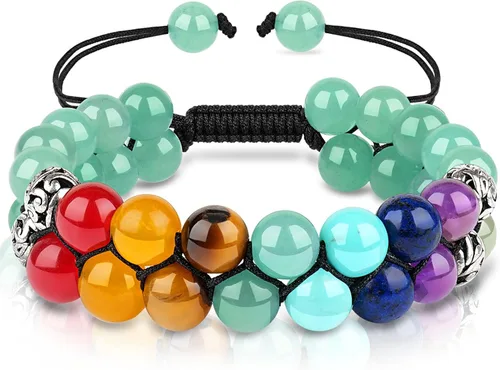 Pulsera de triple protección, ojo de tigre malvado de ojo y obsidiana negra de 0.315 in, pulsera curativa para hombres y mujeres, pulsera curativa