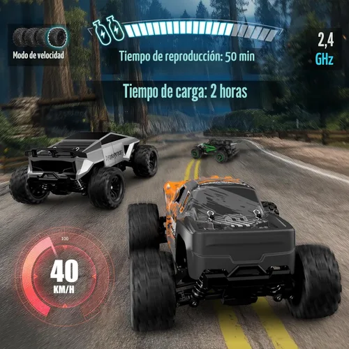 Miniatura 2 de Kolegend 2-en-1 RC Cyber Monster Truck y coche de derrape para adultos, escala 1/18, 4WD, 40KM/H, todo terreno, coche RC rápido con radio de 2.4Ghz