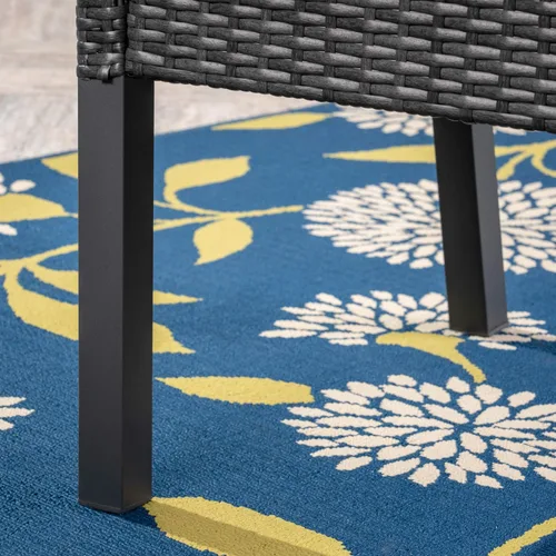 Miniatura 9 de Christopher Knight Home Shipp Outdoor - Juego de comedor de 5 piezas de madera y mimbre, acabado gris/plateado