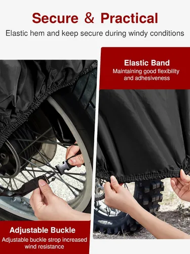 Miniatura 5 de Puroma Funda para Motocicleta de Servicio Pesado, Funda para Scooter Impermeable para Exteriores, Protección Universal de Calidad para Todas