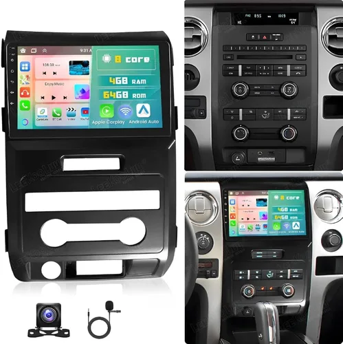 4+64G Android 13 Radio de coche para Ford F150 2009-2014 F-150, pantalla táctil de 9 pulgadas inalámbrica 2 Din Carplay Android Radio estéreo