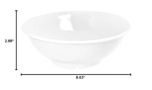 Miniatura 9 de Carlisle FoodService Products Cuenco de plástico reutilizable con pies para el hogar y el restaurante, melamina, 36 onzas, color blanco