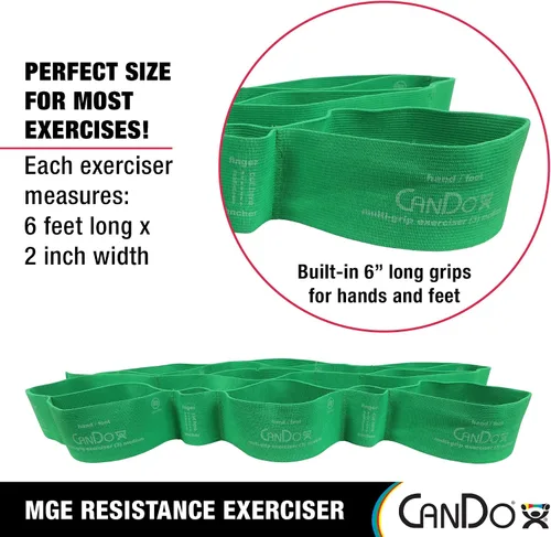 Miniatura 2 de CanDo Banda de resistencia de ejercicio de 6 pies con bucles de mano/pie para entrenamientos totales del cuerpo, entrenamiento, rehabilitación